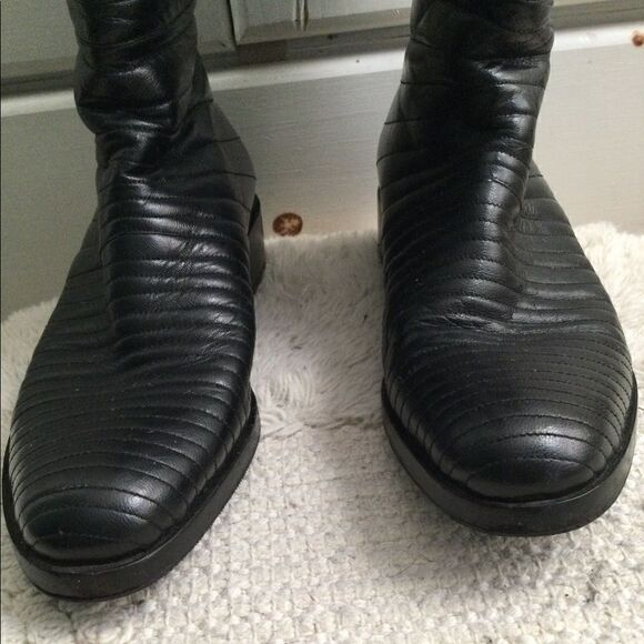 Turpin  7.5 leather boots black, vintage, steam punk, vampire, Goth - Picture 6 of 13